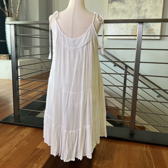 Tiered Mini Dress in White - Picture 2 of 13